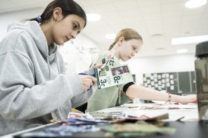 Middle School students working creatively at ISB, Denmark