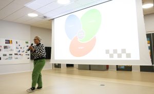 Idah presenting the program of the day at the ISB PoP Celebration