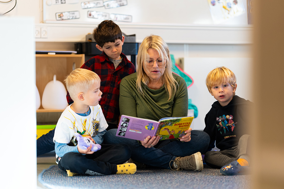 Reading together in Kindergarten at ISB, Denmark