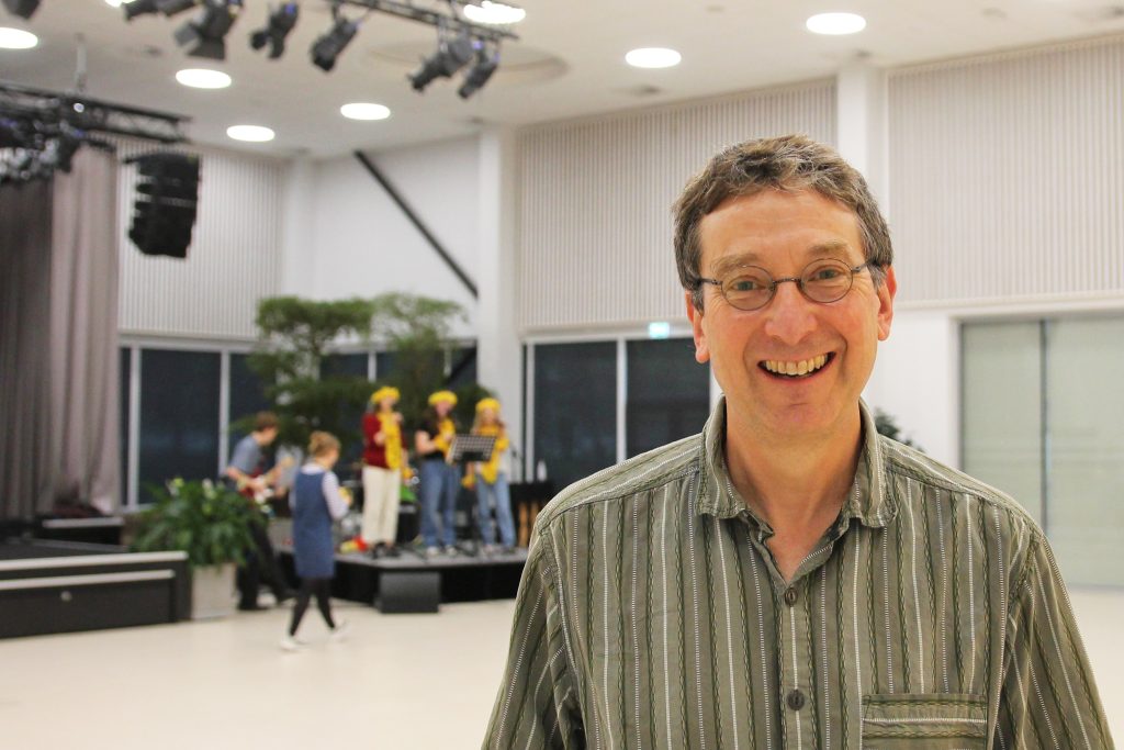 Ben Mardell in the Assembly Hall at ISB, Denmark